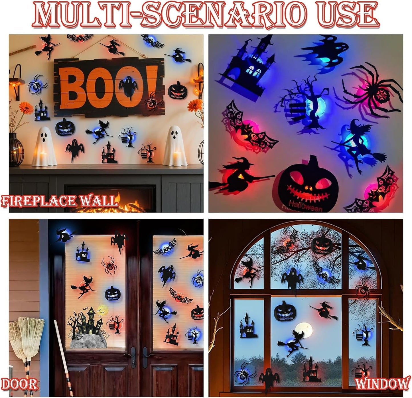 đ¸ď¸Spooky Glow At Night! Halloween LED Wall Stickers 8âPcs Setđ