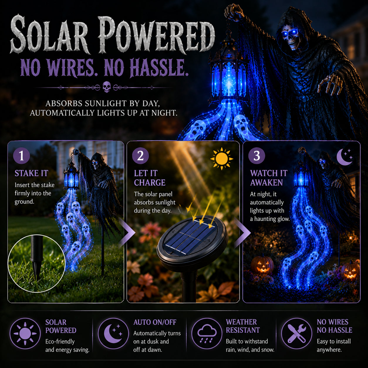 💀Today 49% OFF✨Halloween Soul Harvester Animated Garden Light🏚️