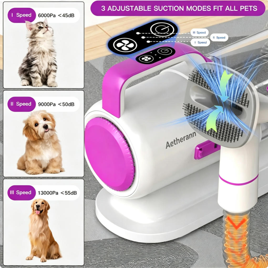 🐶Limited‑Time Offer! Multifunctional Low‑Noise Pet Grooming Vacuum ✨ Stress‑Free Grooming for Dogs & Cats🐱